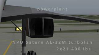 Tu 444 model for XPlane CLIP 2  takeoff amp transonic [upl. by Nidraj648]