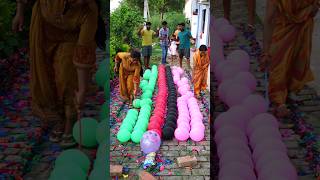 250 Balloon Popping Challenge Race With Family Game shorts [upl. by Perkoff774]