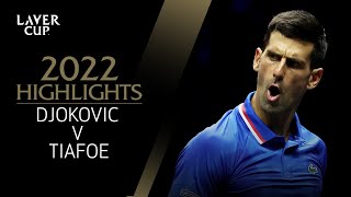 Novak Djokovic v Frances Tiafoe Highlights  Laver Cup 2022 Match 7 [upl. by Josephson]