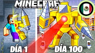 ¡Sobreviví 100 días como un DRILLMAN en Minecraft Hardcore Animación [upl. by Law]