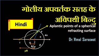 Aplanatic points of a spherical refracting surface in Hindi  H3  Optics [upl. by Airotkiv657]