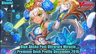 Blue Ahsha Post Ultrarare Miracle  Cardfight Vanguard Premium Deck Profile December 2018 [upl. by Harol]