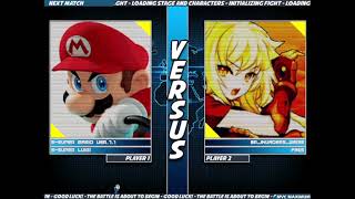 Mugen AI Battle SSuper Mario and SSuper Luigi vs Bright Red Invader Weiss and Finis [upl. by Ymia]