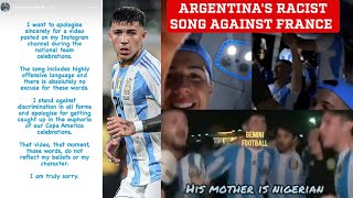 Enzo Fernandez amp Argentina Players Celebrate Win By Singing Racist France Chant From 2022 World Cup [upl. by Rosmunda241]