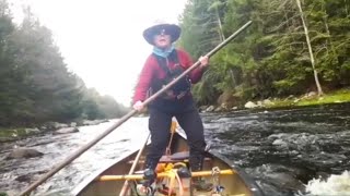 3 Minutes with a Maine Guide 27  Leaning a Canoe while Poling [upl. by Ariec738]