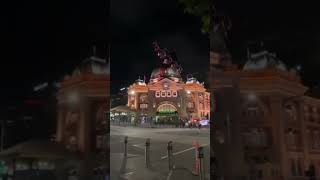 Flinders Street Station at night melbournecity night [upl. by Einnal408]