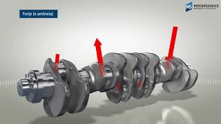 Structura şi funcţionarea arborelui cotit animaţie 3D  Motorservice Group [upl. by Llenad]