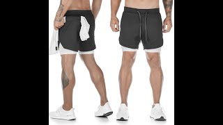 Man Jogging Sportswear Mens 2 In 1 Beach Shorts [upl. by Corwin]