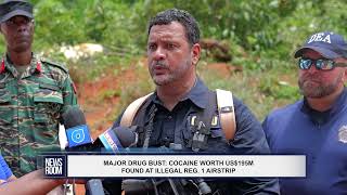 MAJOR DRUG BUST COCAINE WORTH US195M FOUND AT ILLEGAL REG 1 AIRSTRIP [upl. by Laumas81]