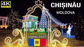 Chisinau Moldova Christmas Lights 2021 4K Ultra HD [upl. by Sokem]