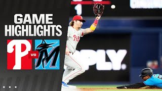 Phillies vs Marlins Game Highlights 9824  MLB Highlights [upl. by Clementia320]