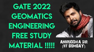 GATE 2022 GEOMATICS ENGINEERING  gate geomatics engineering books  Aniruddha Sir  IIT BOMBAY [upl. by Dlanod]