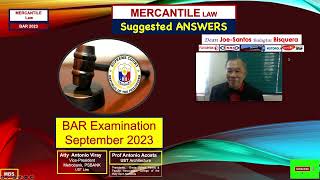 Mercantile Law amp Taxation BAR EXAMS 2023  Dean JoeSantos Balagtas Bisquera [upl. by Carolynn]