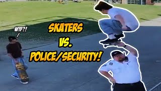 Skateboarder Jumps Over Security Guard  Skaters vs Police amp Security Skaters vs Haters 2024 [upl. by Matias]