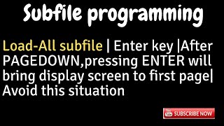 IBM i AS400 Tutorial iSeries System i  Load All subfile  ENTER key handling [upl. by Airamak338]