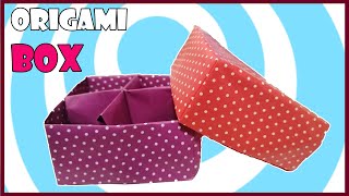 Origami Box with Divider ✔ Easy Video Tutorial [upl. by Aronael]