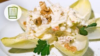 Salat aus Chicoree und Sellerie mit JoghurtWalnussdressing chefkoch [upl. by Htbazile]