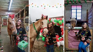 CHRISTMAS AT MY STABLES VLOG  Pictures with Grinch amp Max Decorated Barn Festive Horses [upl. by Analrahc264]