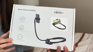 Cell Phone Stand Neck Cell Phone Holder Hand Free Flexible Gooseneck Phone Holder Review [upl. by Leakcim]