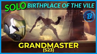 SOLO Birthplace of the Vile  Grandmaster Nightfall Platinum Rewards [upl. by Hcelemile]