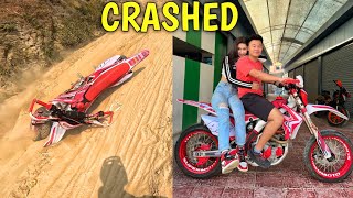 NAYA BIKE CRASH BHAYO🥲  SUPERMOTARD CROSSFIRE RM250  alishakhadgi9769 [upl. by Wildermuth]