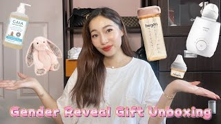 UNBOXING MY GENDER REVEAL PARTY GIFTS  Baby ShowerGender Reveal Gift Ideas amp Baby Necessities 2022 [upl. by Fiden]