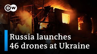 Russia launches drone strike on Ukraine  DW News [upl. by Lemire]