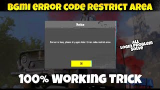 Bgmi error code restrict area  server is busy please try again later Bgmi  bgmi server problem [upl. by Aimee]