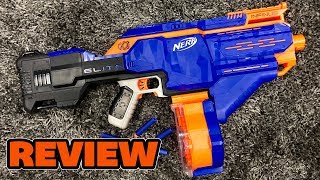 REVIEW Nerf NStrike Elite Infinus  Auto Reloading Blaster [upl. by Akered500]