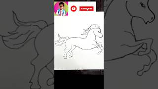 How to draw horse drawing  How to draw horse Step by step viralvideo youtubeshorts [upl. by Alicirp]