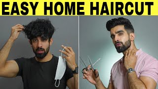 EASY Home HAIRCUT Tutorial Step by Step Face Shapes Best Hairstyles for men Hindi Self Haircut [upl. by Einot]