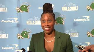 Tulane Womens Basketball Coach Ashley Langford  April 9 2024 [upl. by Ellezig301]