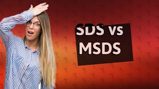 What is the difference between SDS and MSDS [upl. by Jeramey]