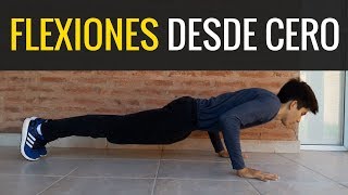 Cómo Hacer Flexiones de Brazos Para Principiantes Paso a Paso Desde Cero [upl. by Neersin]