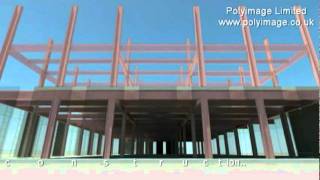 3D CAD  Animated Building Construction [upl. by Zorine590]