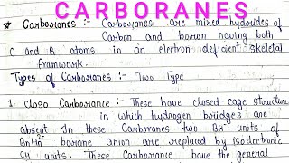 CARBORANES  Types  Preparation  Structures  Properties  inorganic chemistry [upl. by Odlawso251]