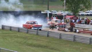 1956 Ford vs 1957 Chevy Stick Shift Drag Race [upl. by Aned]