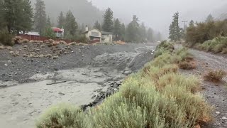 That Is Crazy Locals Watch as Mudflow Surges Through California Canyon  Storyful [upl. by Ardra]