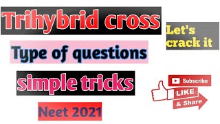 Trihybrid cross trick type of questionsneet 2021 [upl. by Nitsirc544]