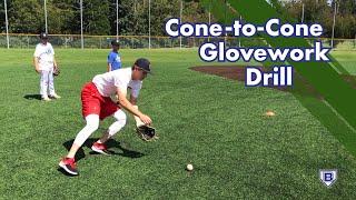 Baseball Infield Drill ConetoCone Glovework [upl. by Radbourne]