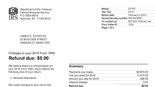 How to understand your CP16T Notice The IRS made a correction to a miscalculation on your return [upl. by Elman]