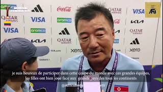 Ri SongHo sélectionneur de la Corée du Nord exprime sa joie après la victoire contre lArgentine [upl. by Avilys]