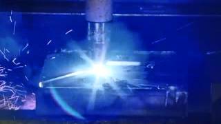 Plasma Cutting 50mm steel with Hypertherm HPR 400XD [upl. by Asirap257]