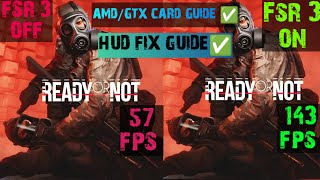 How to install fsr 3 in ready or not amd gpu tutorialhud flicker fix guidemod linkfps test [upl. by Aruam155]