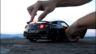 112 Diecast Nissan GTR R35 Black AUTOArt  Scale Model Car Unboxing LED Lights Review [upl. by Ninnetta]