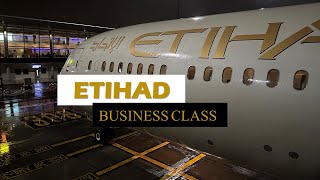 ETIHAD AIRWAYS BUSINESS CLASS EY474 Abu Dhabi to Jakarta Boeing 78710 [upl. by Neda]