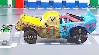 Wrong Cars Police car and Truck Disney Cars Toys Stop Motion Animation for Kids [upl. by Pardoes]