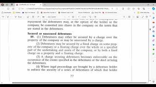 COMPANY LAW IN GHANA CORPORATE FINANCE DEBENTURES  SECTIONS 89 TO 92 [upl. by Haizek901]