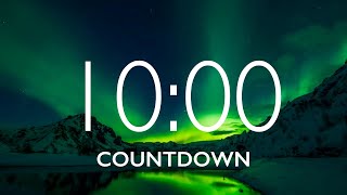 10 Minute Timer with Relaxing Music and Alarm Northern Lights [upl. by Annahsor]