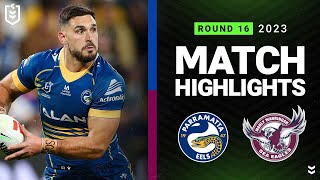 NRL 2023  Parramatta Eels v ManlyWarringah Sea Eagles  Match Highlights [upl. by Nauqat]